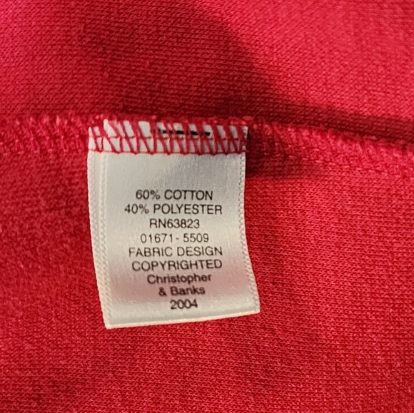 C & B Button Detail Snap Cardigan Red Size L - Picture 12 of 16